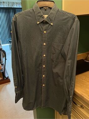 Peter Millar Men's Dark Blue Denim Button-Down Shirt. NWOT